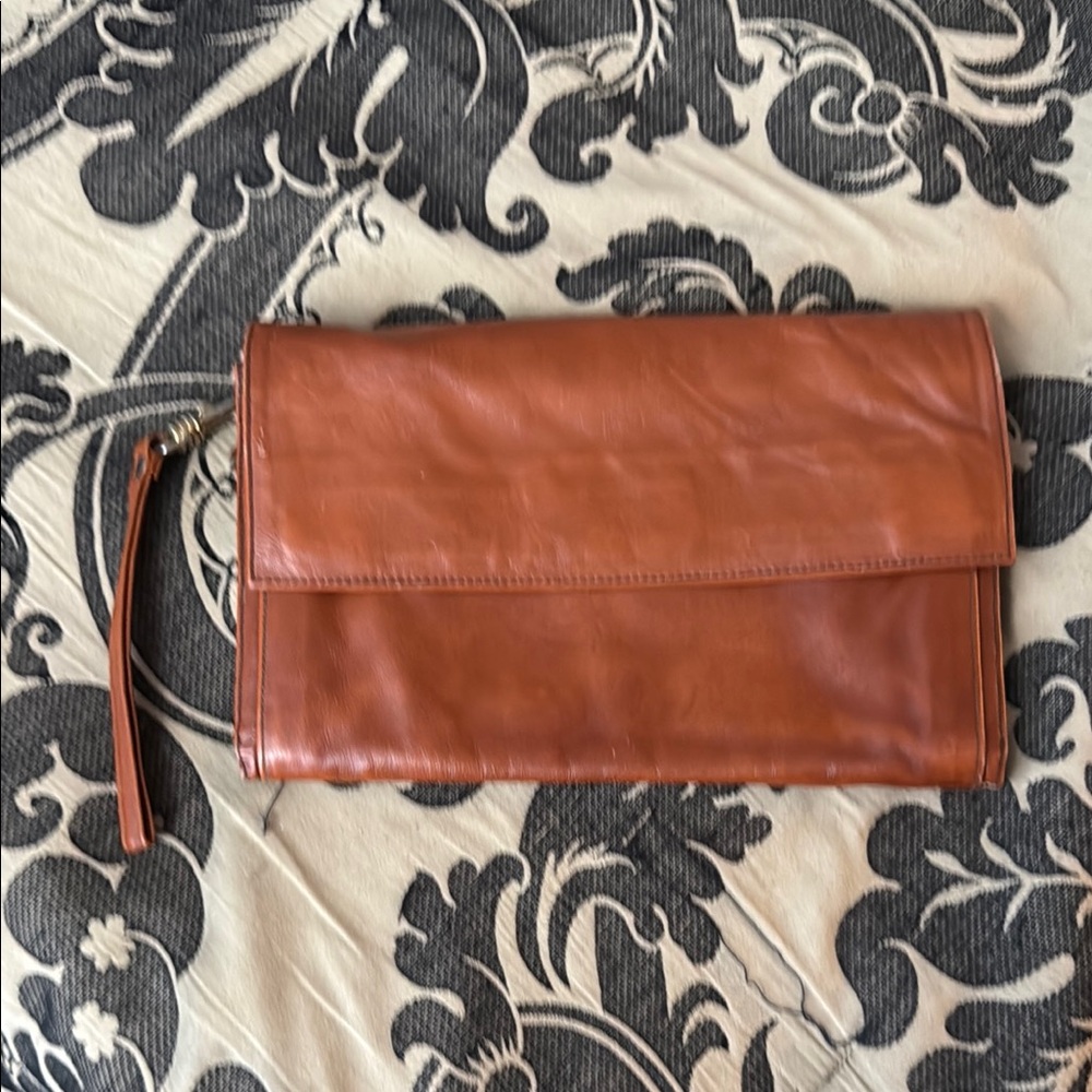 Brown Leather Clutch